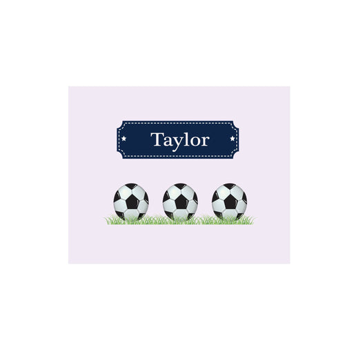 Personalized Wall Canvas with Soccer Balls design