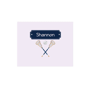 Personalized Wall Canvas with Lacrosse Sticks design