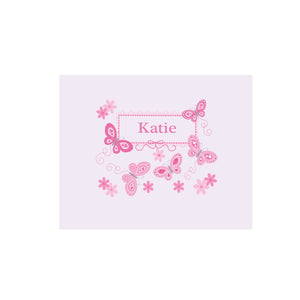 Personalized Wall Canvas with Butterflies Pink design
