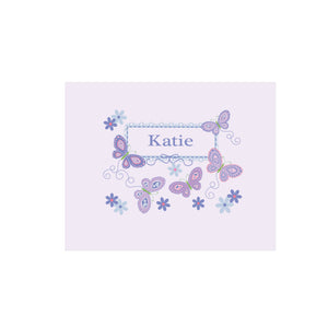 Personalized Wall Canvas with Butterflies Lavender design