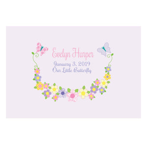 Personalized Wall Canvas with Pastel Butterflies design