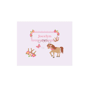 Personalized Wall Canvas with Ponies Prancing design