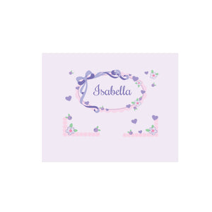 Personalized Wall Canvas with Lacey Bow design