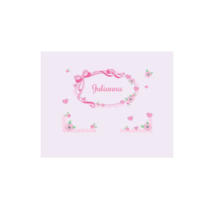 Personalized Wall Canvas with Pink Bow design