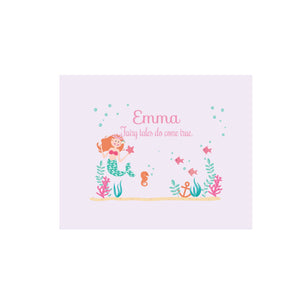 Personalized Wall Canvas with Mermaid Princess design