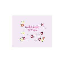 Personalized Wall Canvas with Pink Ladybugs design