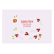 Personalized Wall Canvas with Red Ladybugs design
