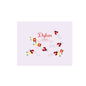 Personalized Wall Canvas with Red Ladybugs design