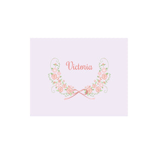 Personalized Wall Canvas with Blush Floral Garland design