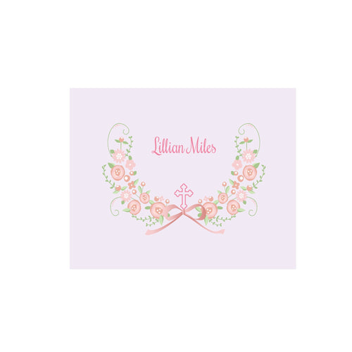 Personalized Wall Canvas with Hc Blush Floral Garland design