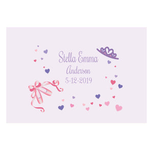 Personalized Wall Canvas with Ballet Princess design