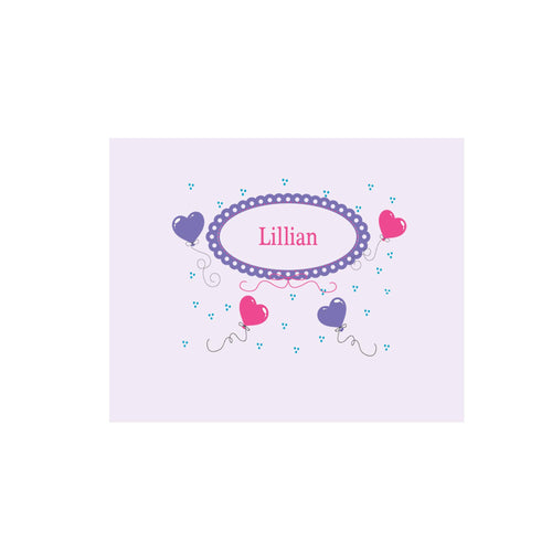 Personalized Wall Canvas with Heart Balloons design