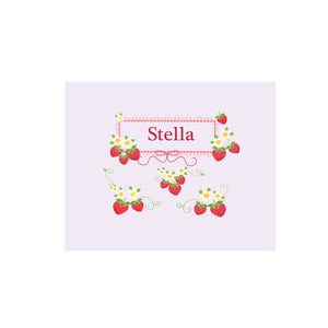 Personalized Wall Canvas with Strawberries design