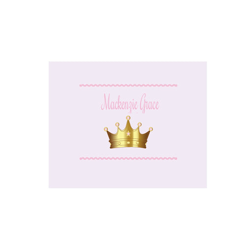 Personalized Wall Canvas with Pink Princess Crown design