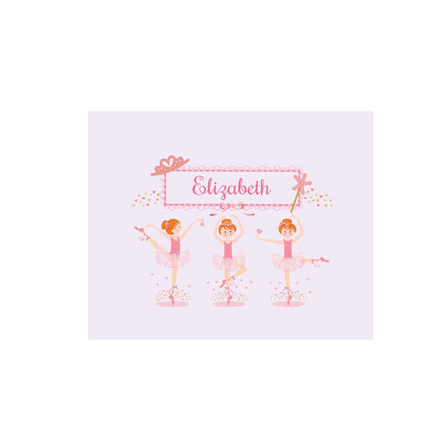 Personalized Wall Canvas with Ballerina Red Hair design