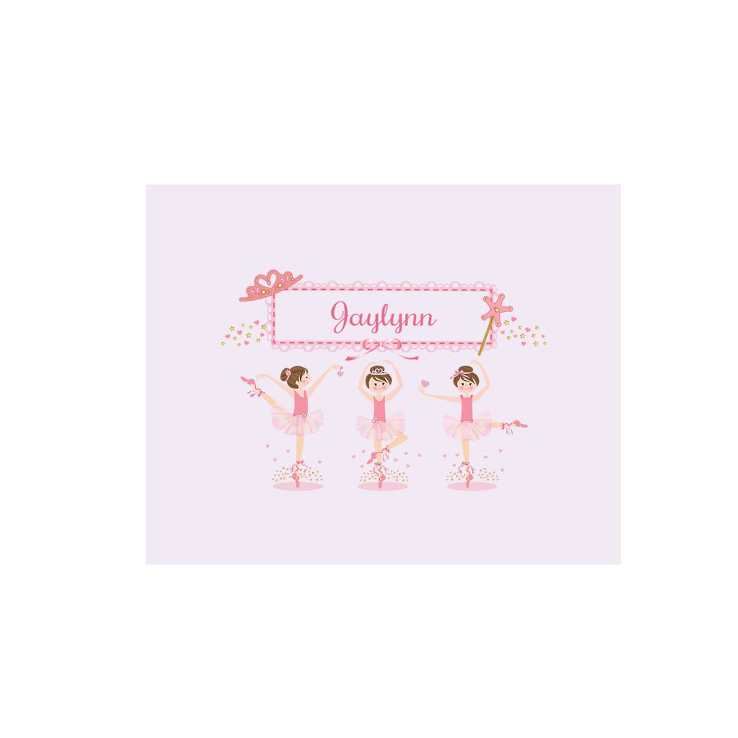 Personalized Wall Canvas with Ballerina Brunette design