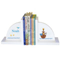 Personalized White Bookends with Noahs Ark design