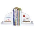 Personalized White Bookends with Barnyard Friends design