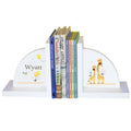 Personalized White Bookends with Giraffe design