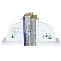 Personalized White Bookends with Arrows Gold and Grey design