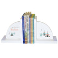 Personalized White Bookends with Teepee Aqua Mint design