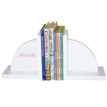 Personalized White Bookends with Just Name design