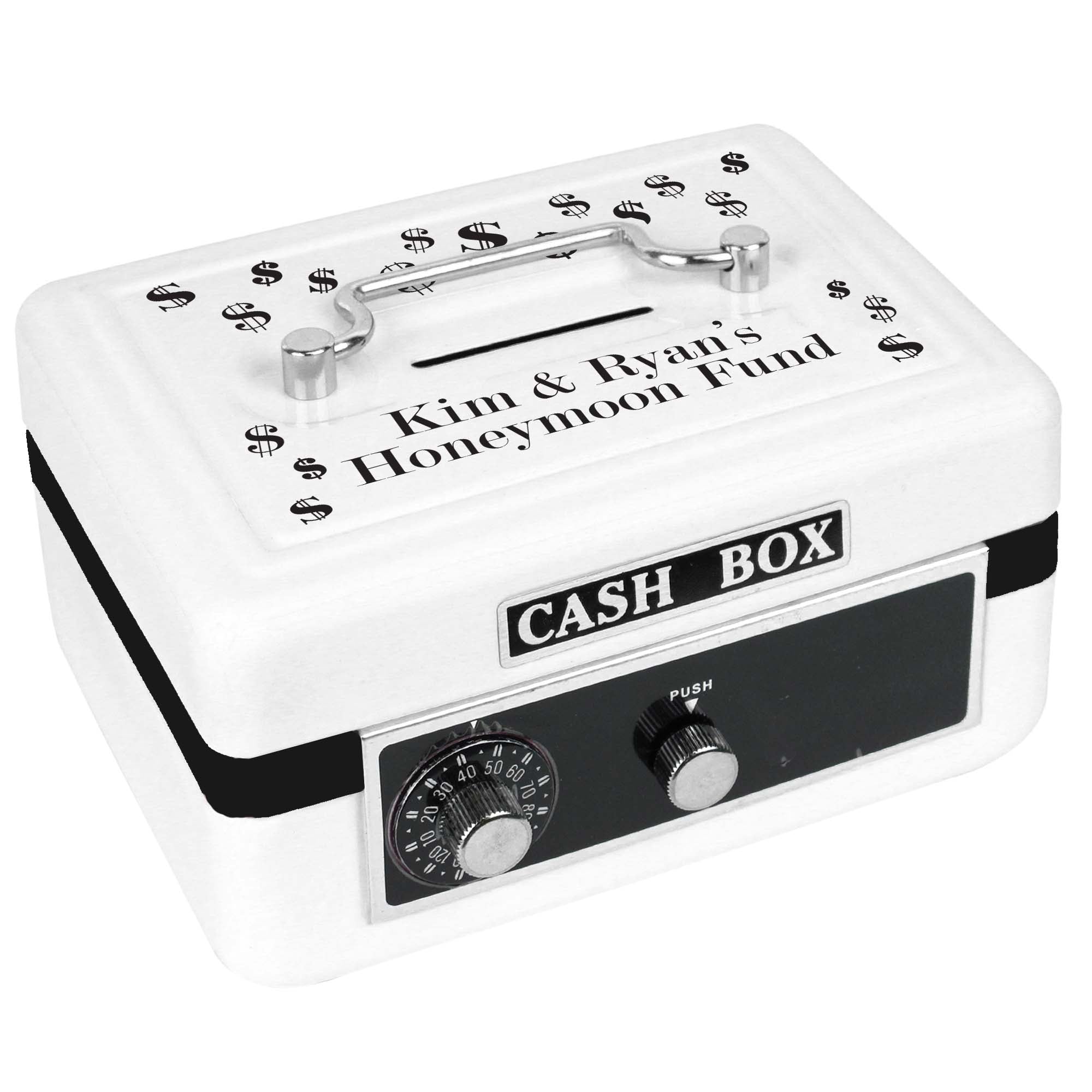 White Cash Box - Dollar Signs| Personalized Gifts - My Bambino