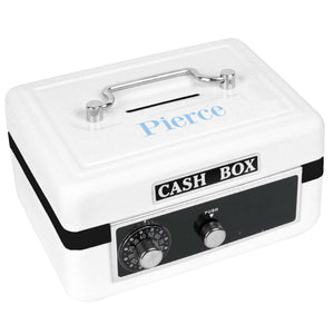 Personalized White Cash Box with Just Name design