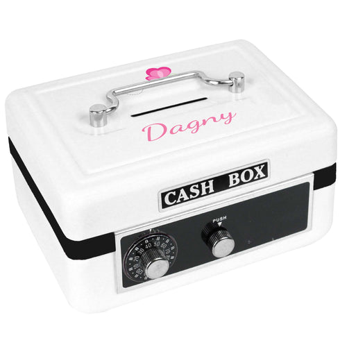 Personalized White Cash Box with Single Flutterfly design