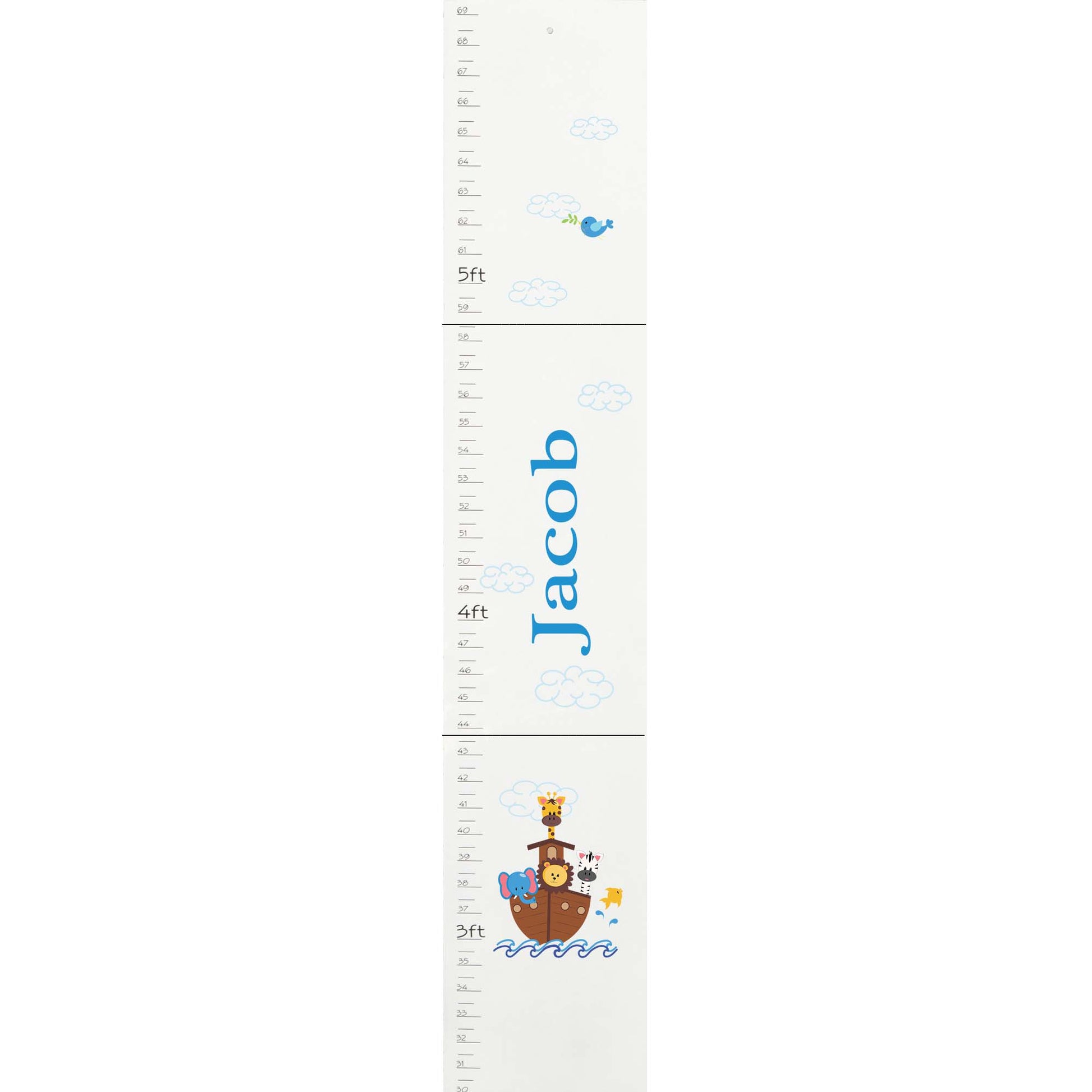 Personalized White Growth Chart With Noah's Ark Design Design