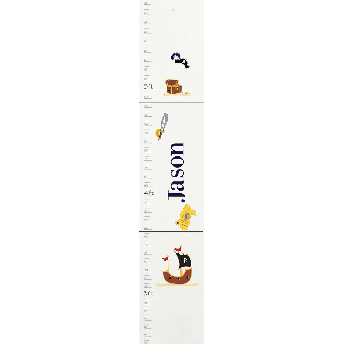Personalized White Pirate Growth Chart