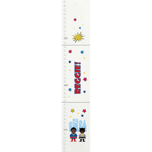 Personalized White Growth Chart With Supergirls African American Design