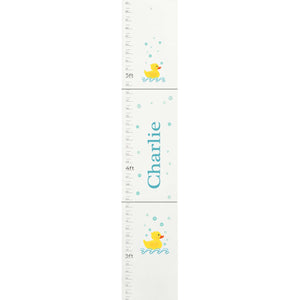 Personalized White Growth Chart With Rubber Ducky Design