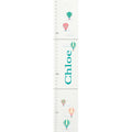 Personalized White Growth Chart With Pastel Hot Air Balloons Design
