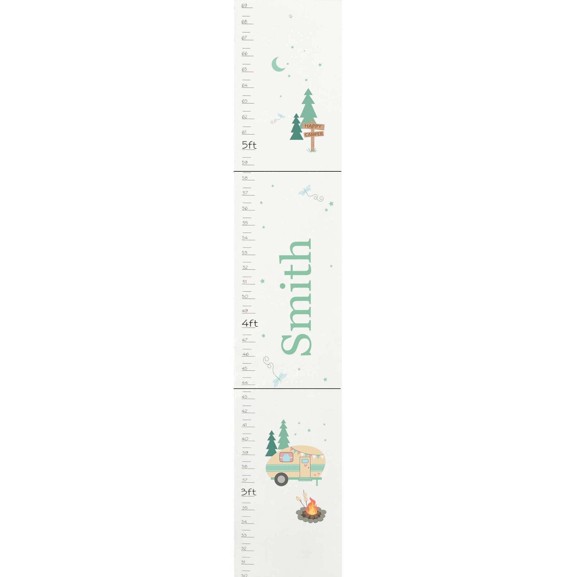 Personalized White Growth Chart With Camp S'More Design