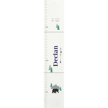 Personalized White Growth Chart With Mountain Bear Design