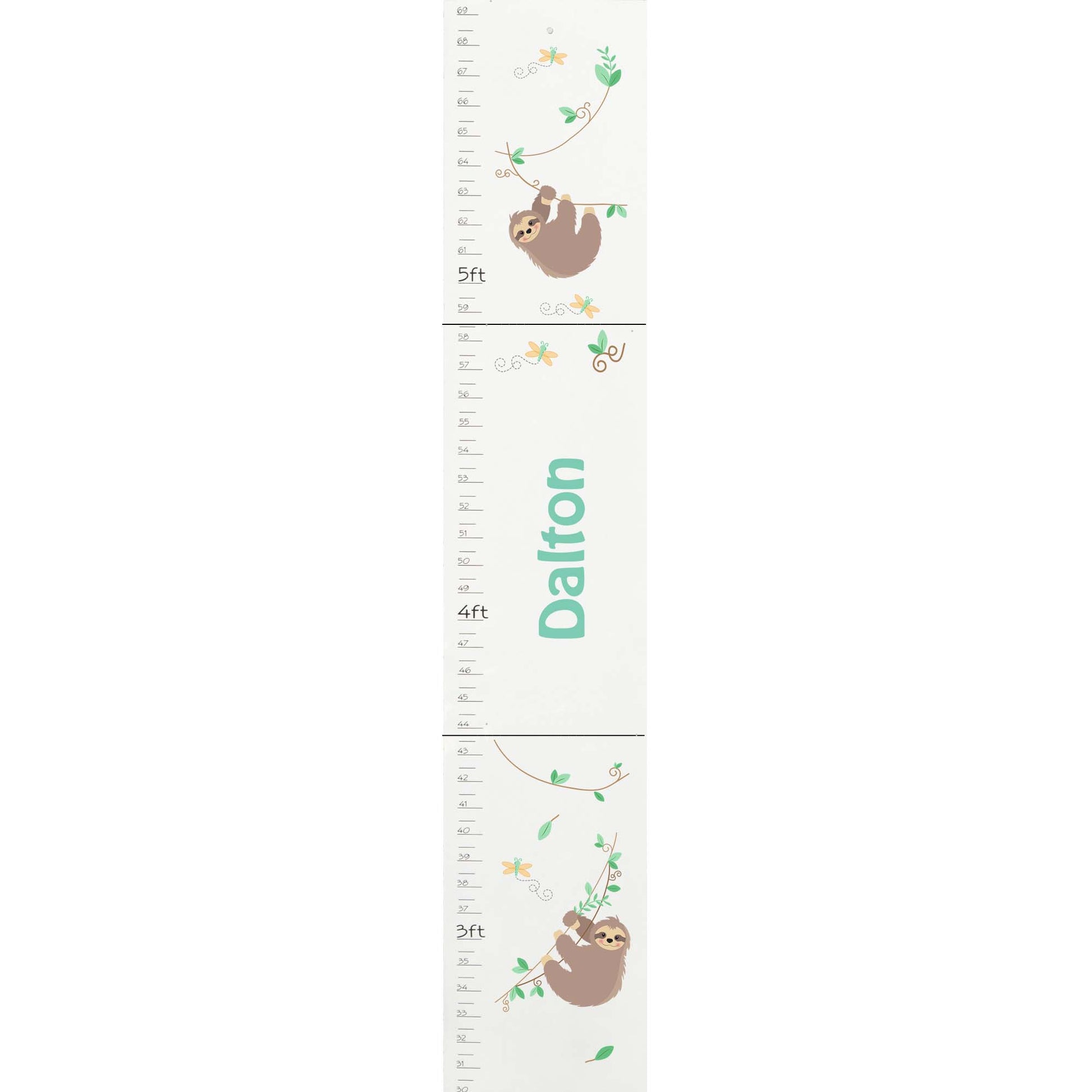 Personalized White Growth Chart With Small World Design