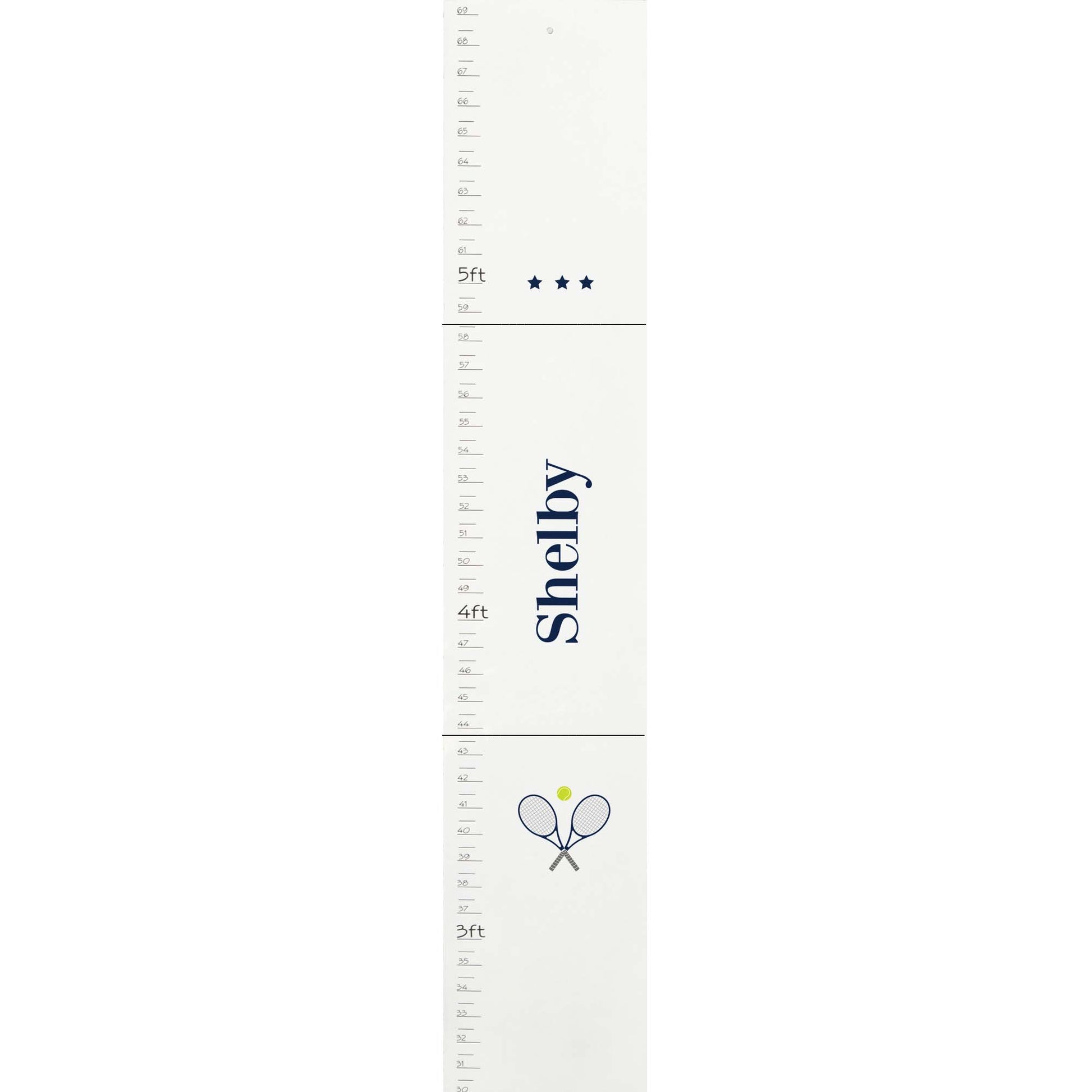 Personalized White Growth Chart With Lacrosse Design