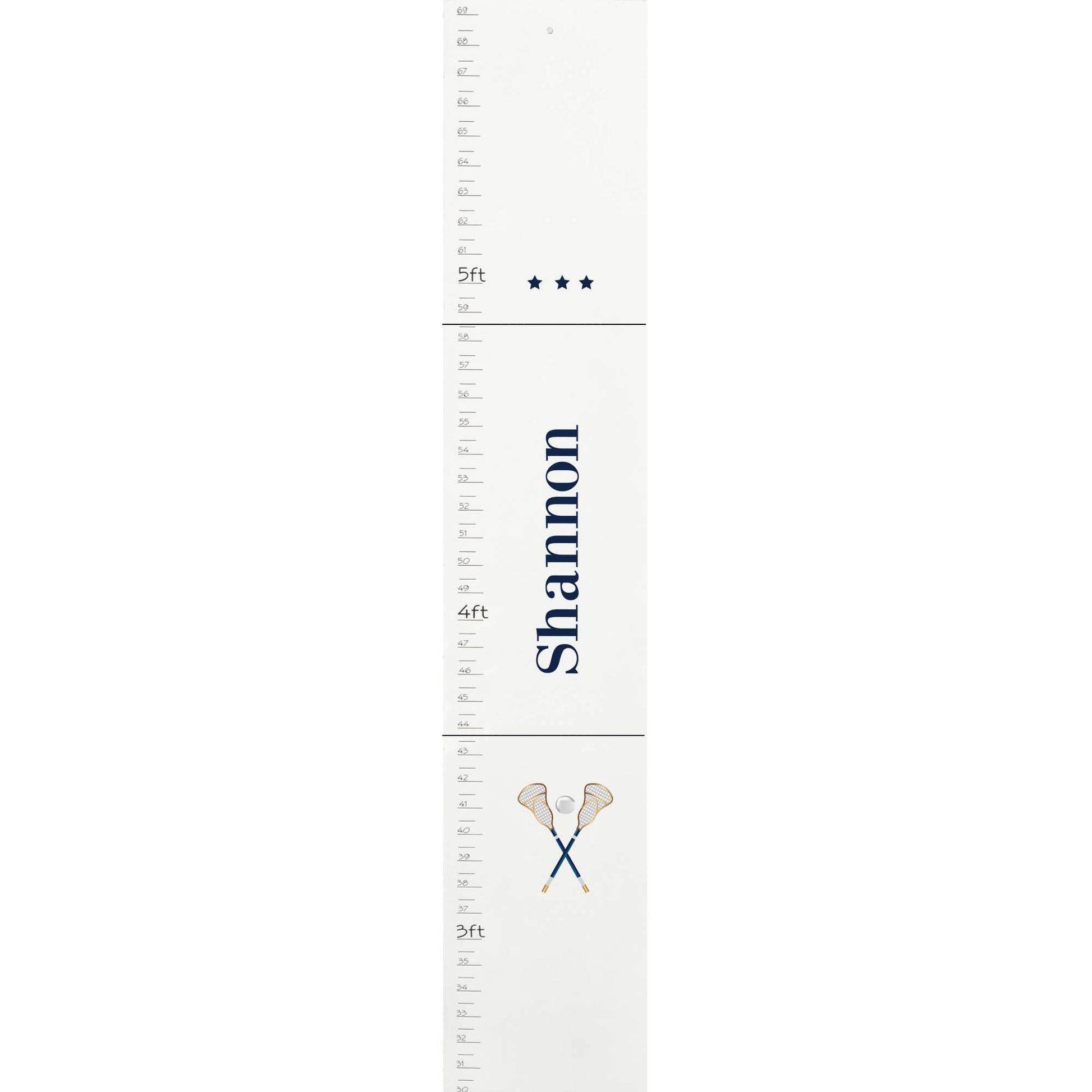 Personalized White Growth Chart With Volleyball Design