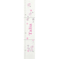 Personalized White Childrens Growth Chart with Paisley Teal and Pink design