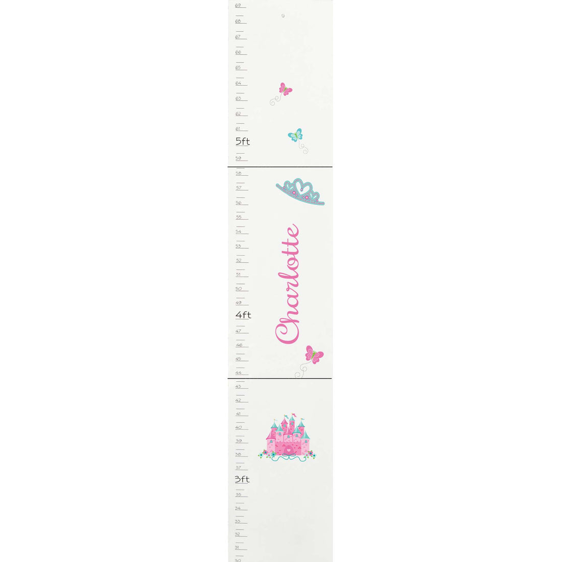 White Princess Castle Pink Teal Growth Chart