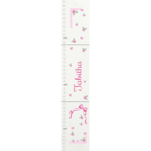 Personalized White Growth Chart With Rock Star Pink Design