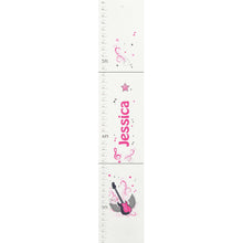 Personalized White Growth Chart With Rock Star Pink Design