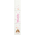 Personalized White Growth Chart With Puppy Pink Design