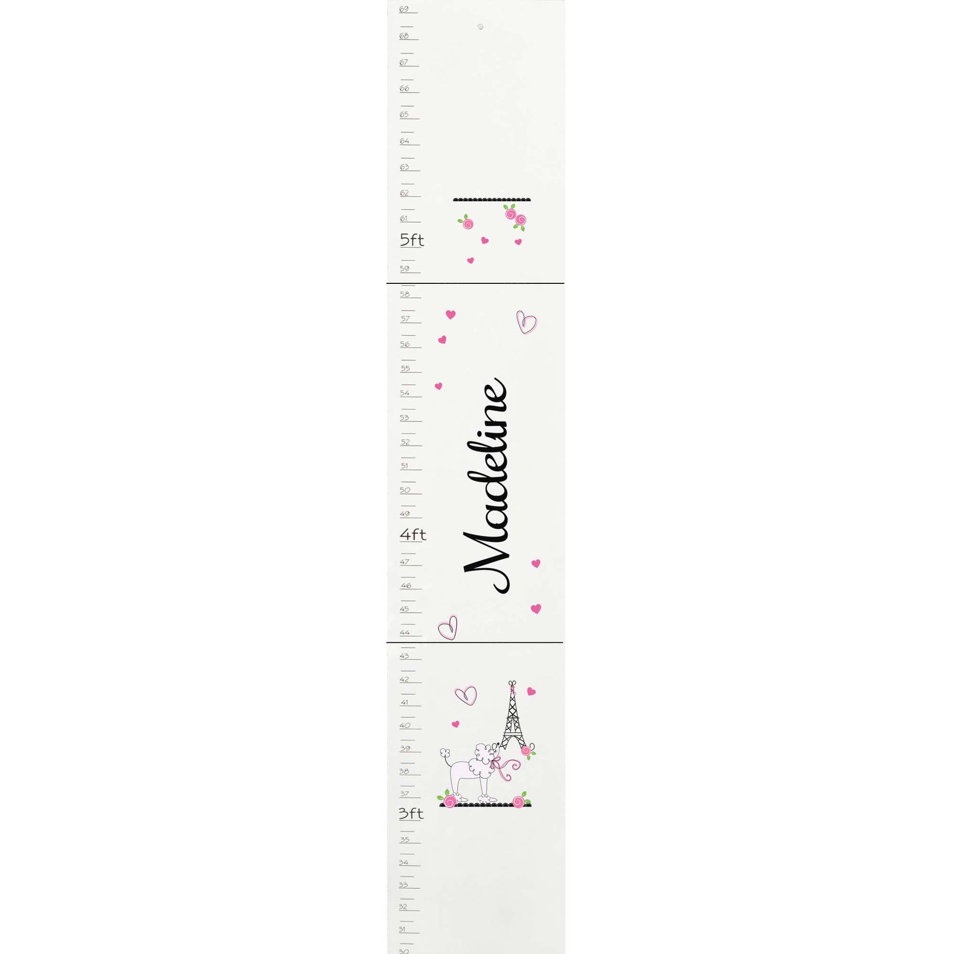 Personalized White Growth Chart With Unicorn Design