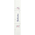 Personalized White Growth Chart With Navy Pink Floral Garland Design