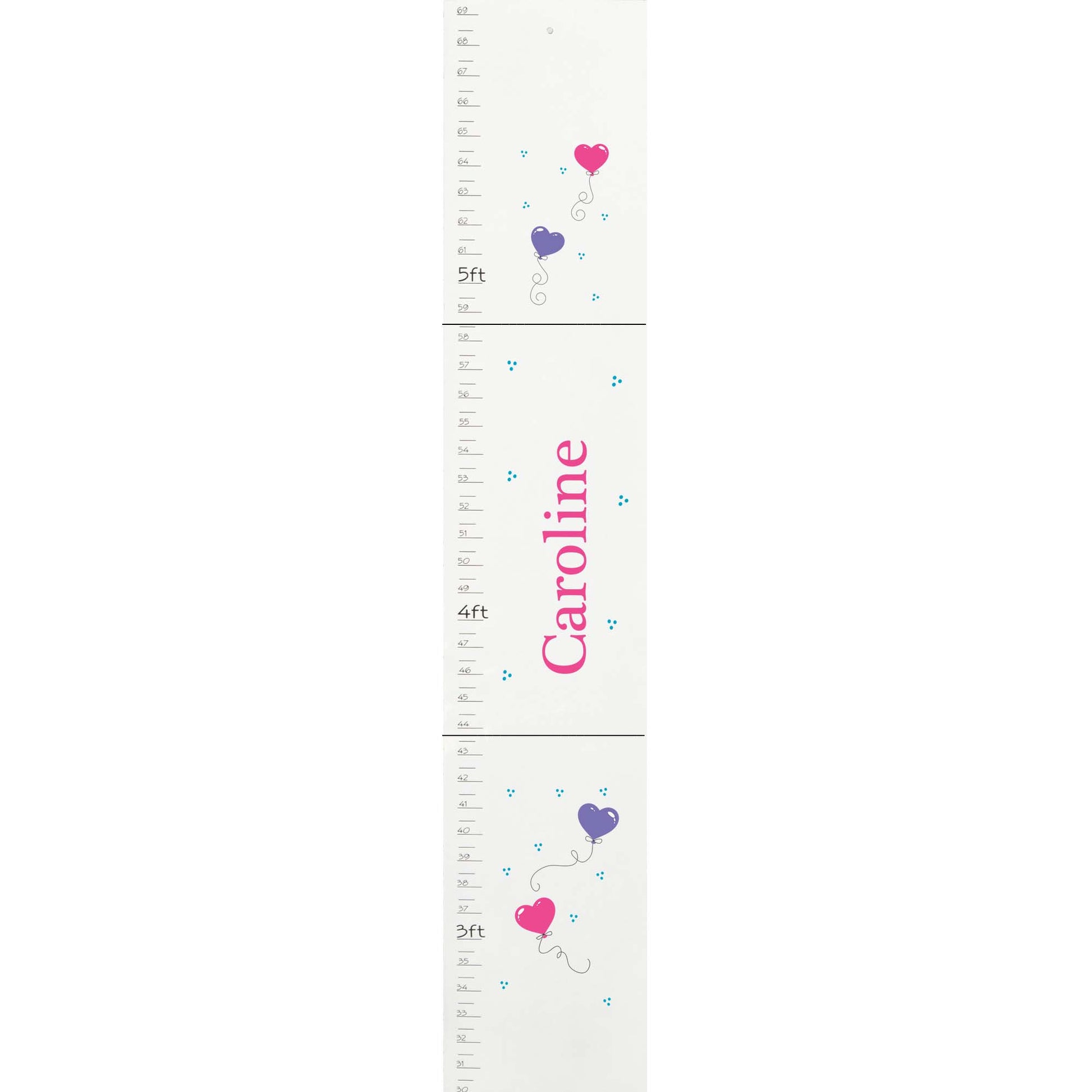 Personalized White Growth Chart With Swan Princess Design