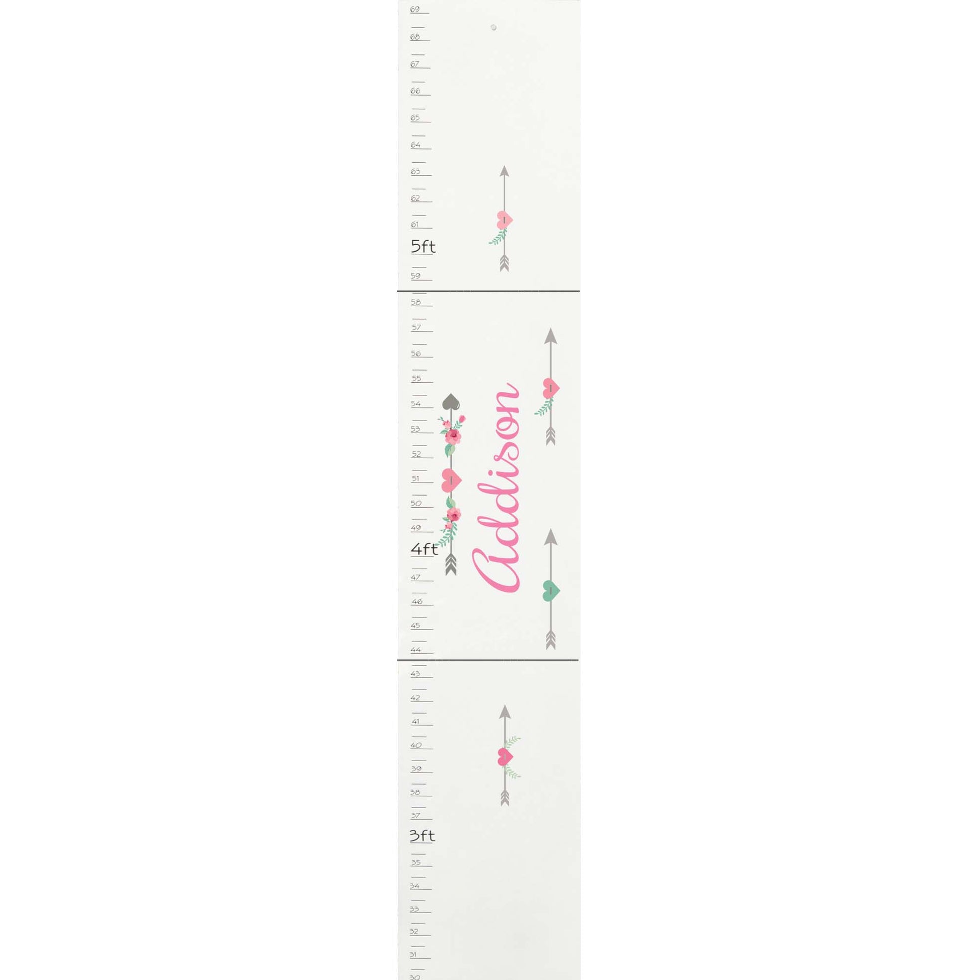 Personalized White Growth Chart With Tribal Arrow Girls Design