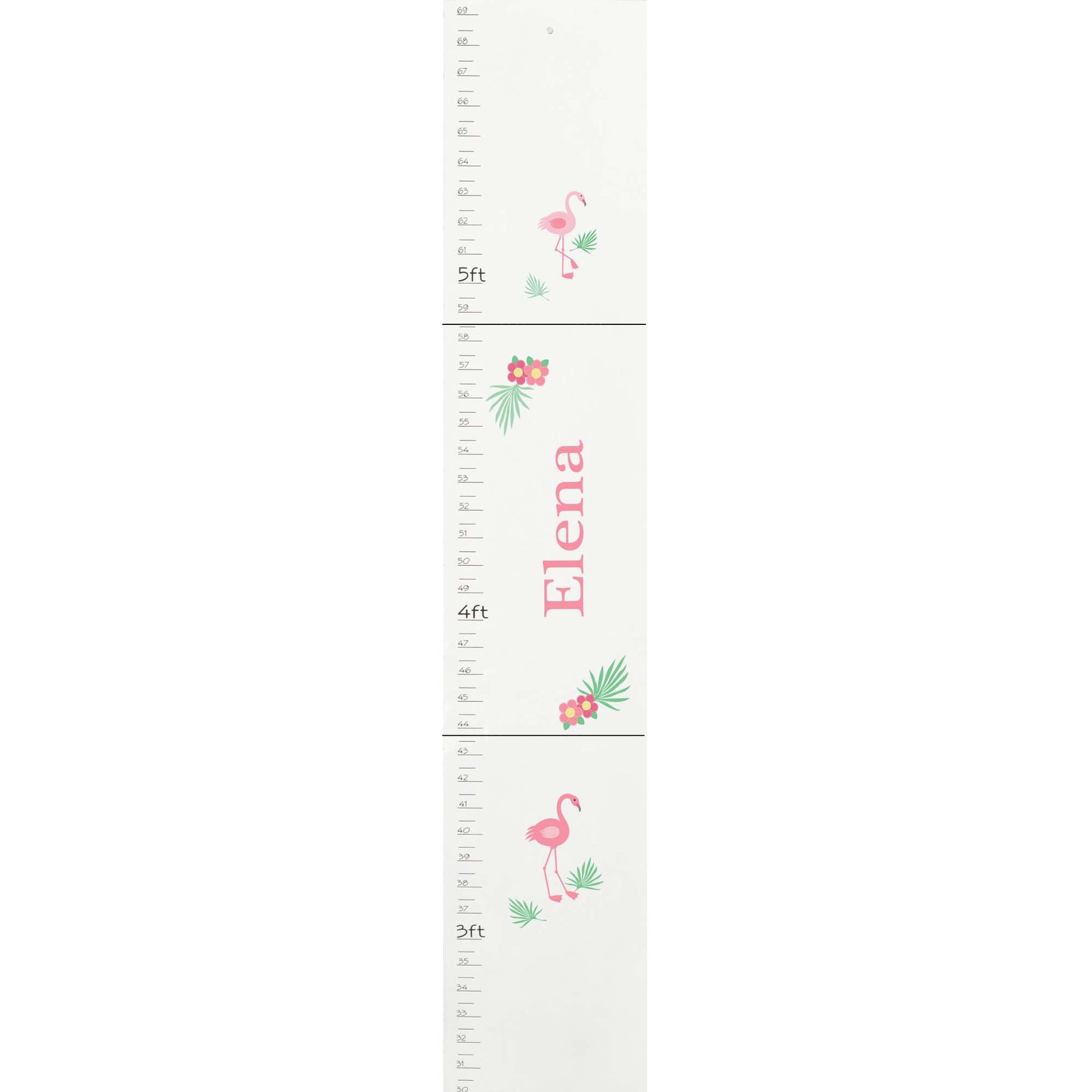 Personalized White Childrens Growth Chart with Shamrock design