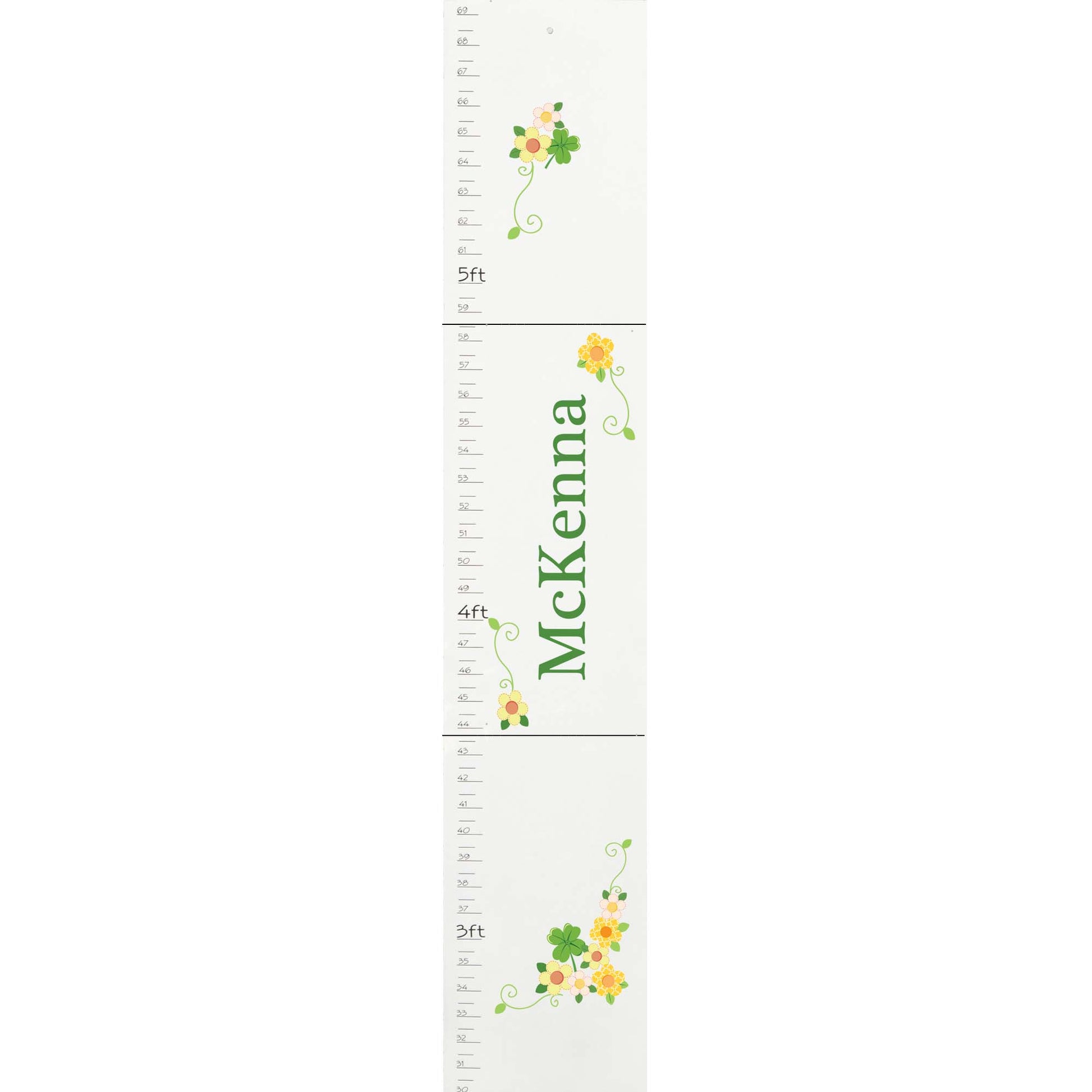 Personalized White Growth Chart With Monkey Girl Design